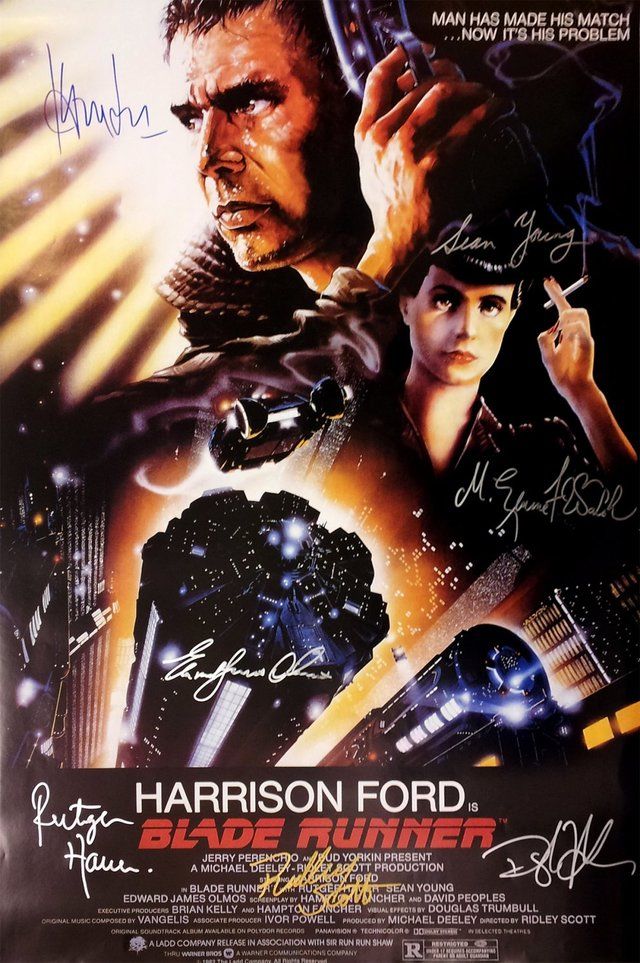 Atomic Mall Blade Runner Movie Poster Signed By Castmembers